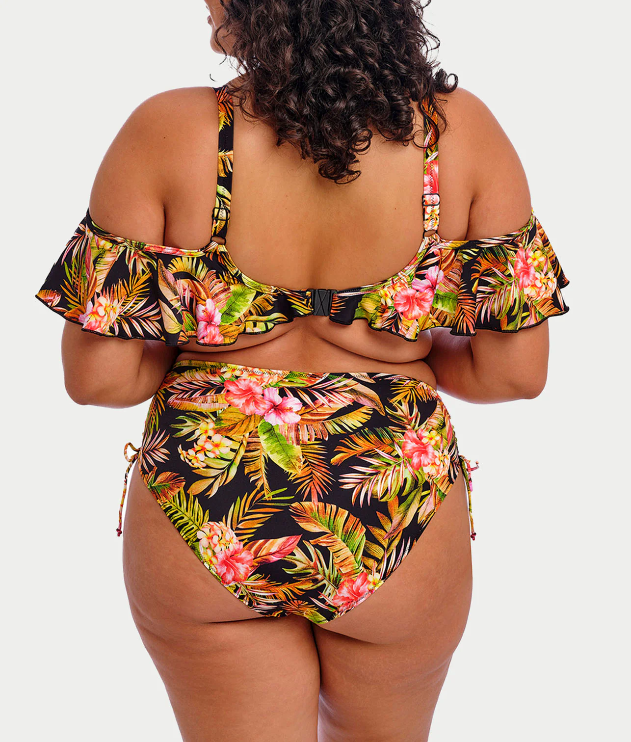 Plus Size Tiger Valley Ruffle Underwire Bikini Top - Image 2
