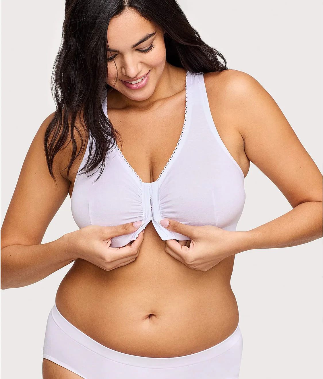 Front-Close Cotton T-Back Wire-Free Comfort Bra - Image 11