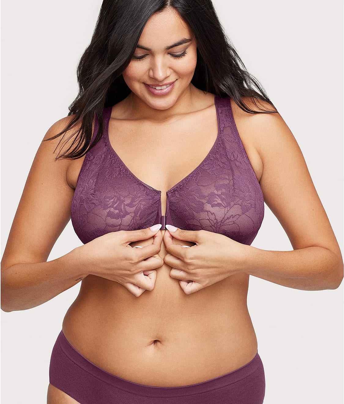 WonderWire Lacey T-Back Front-Close Bra - Image 10