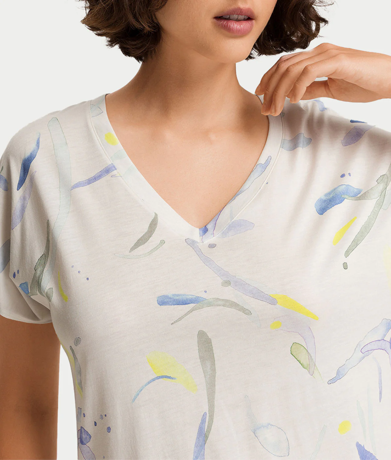 Sleep and Lounge V-Neck Cotton And TENCEL™ Nightgown - Image 12
