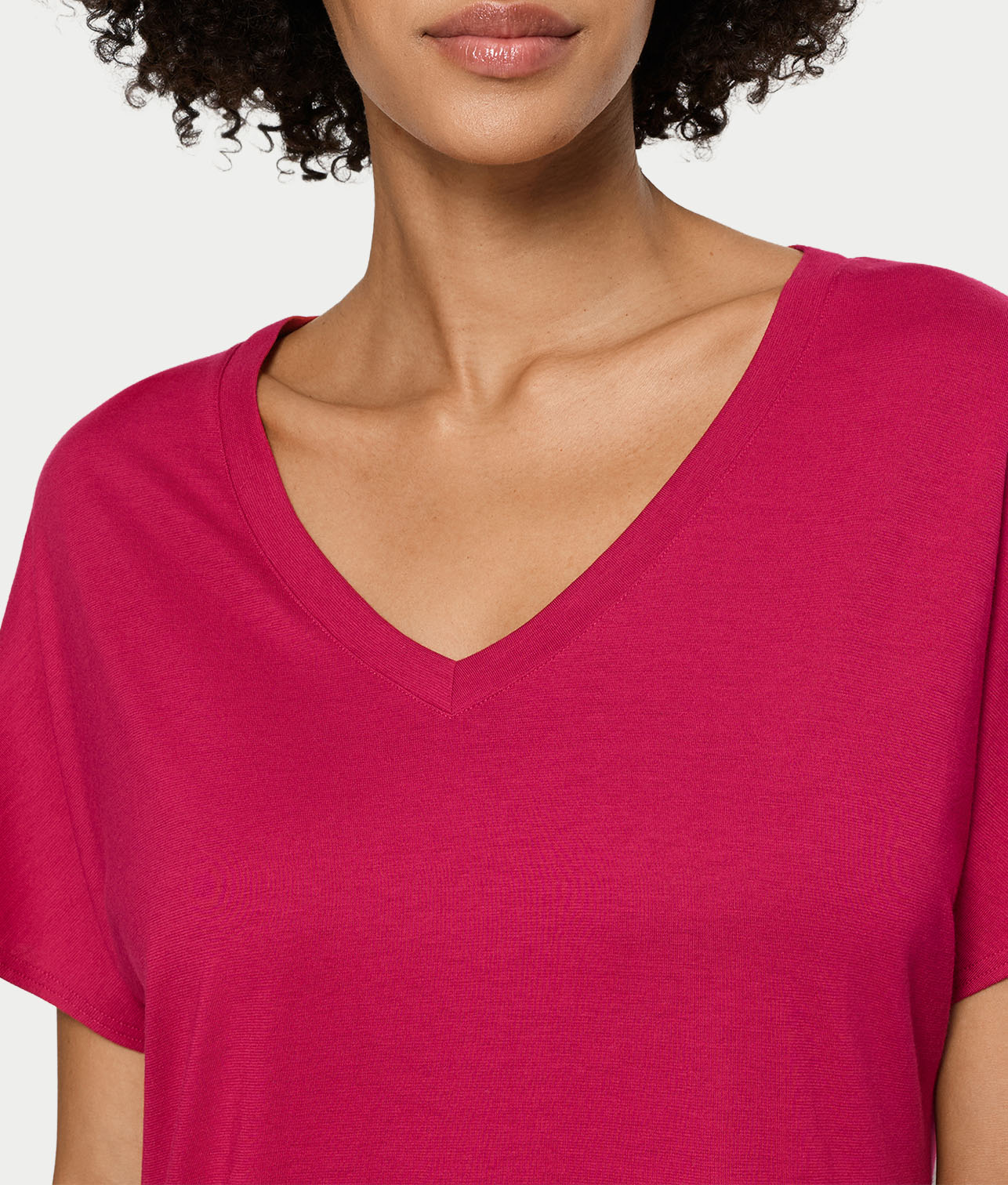 Sleep and Lounge V-Neck Cotton And TENCEL™ Nightgown - Image 4
