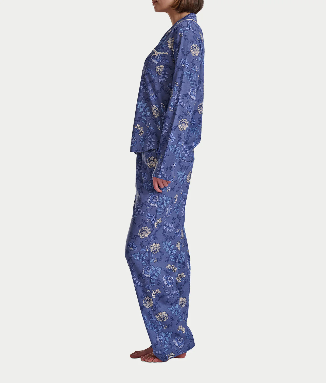 Blue Era Girlfriend Knit Pajama Set with Lace - Image 3