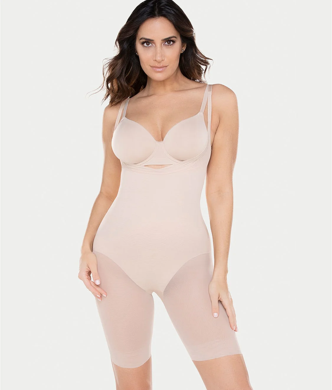 Sexy Sheer Extra Firm Control Open-Bust Bodysuit - Image 3