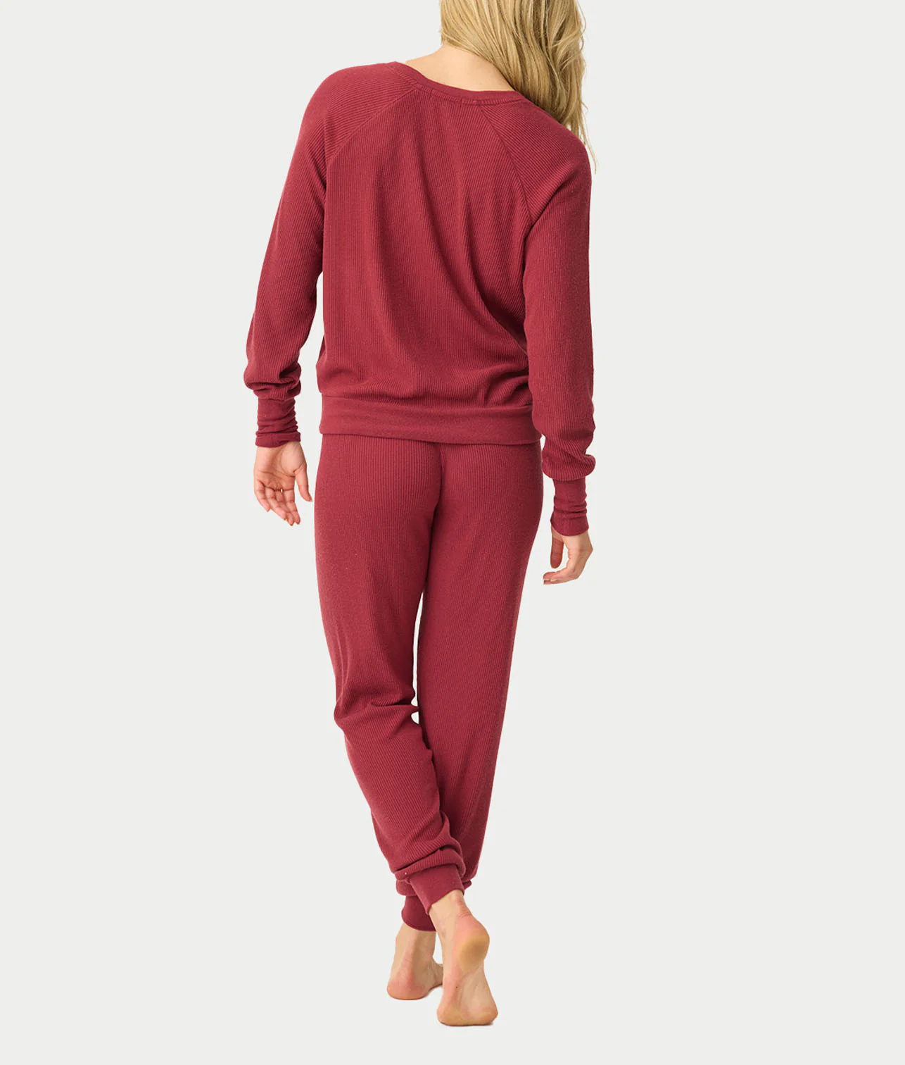 Textured Essentials Long Sleeve Knit Pajama Set - Image 2