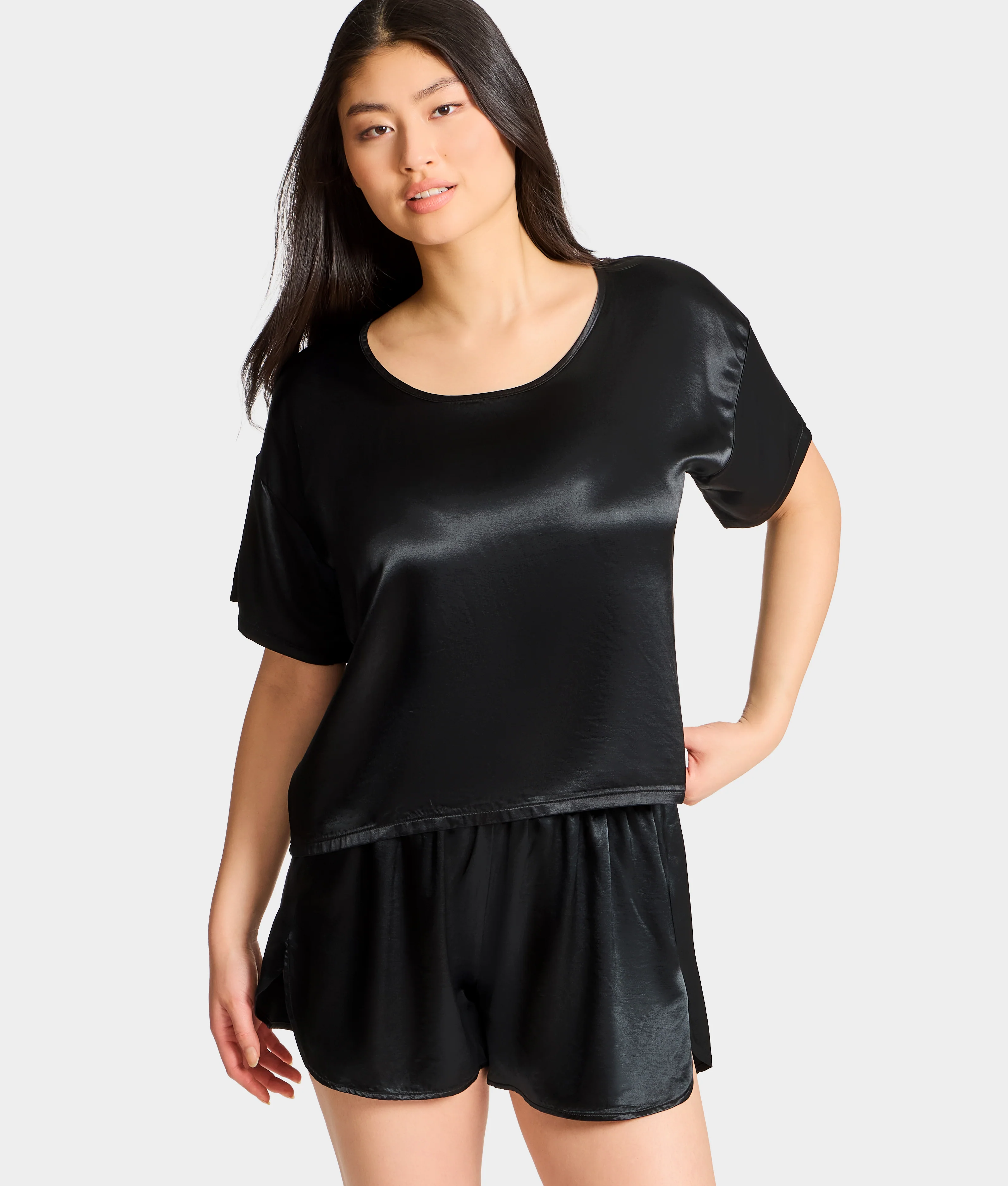 Brie Satin Short Sleeve Tee