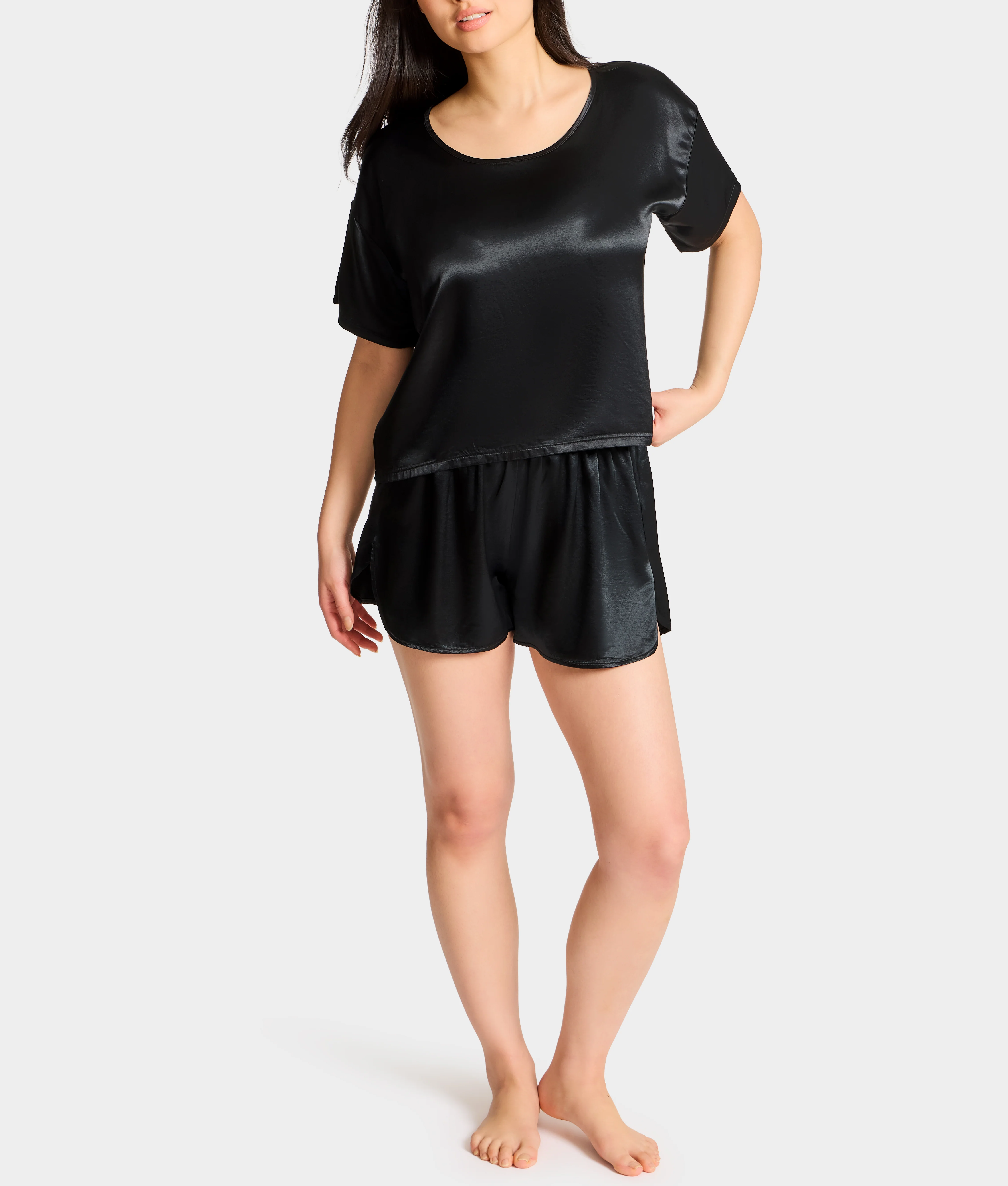 Brie Satin Short Sleeve Tee - Image 4