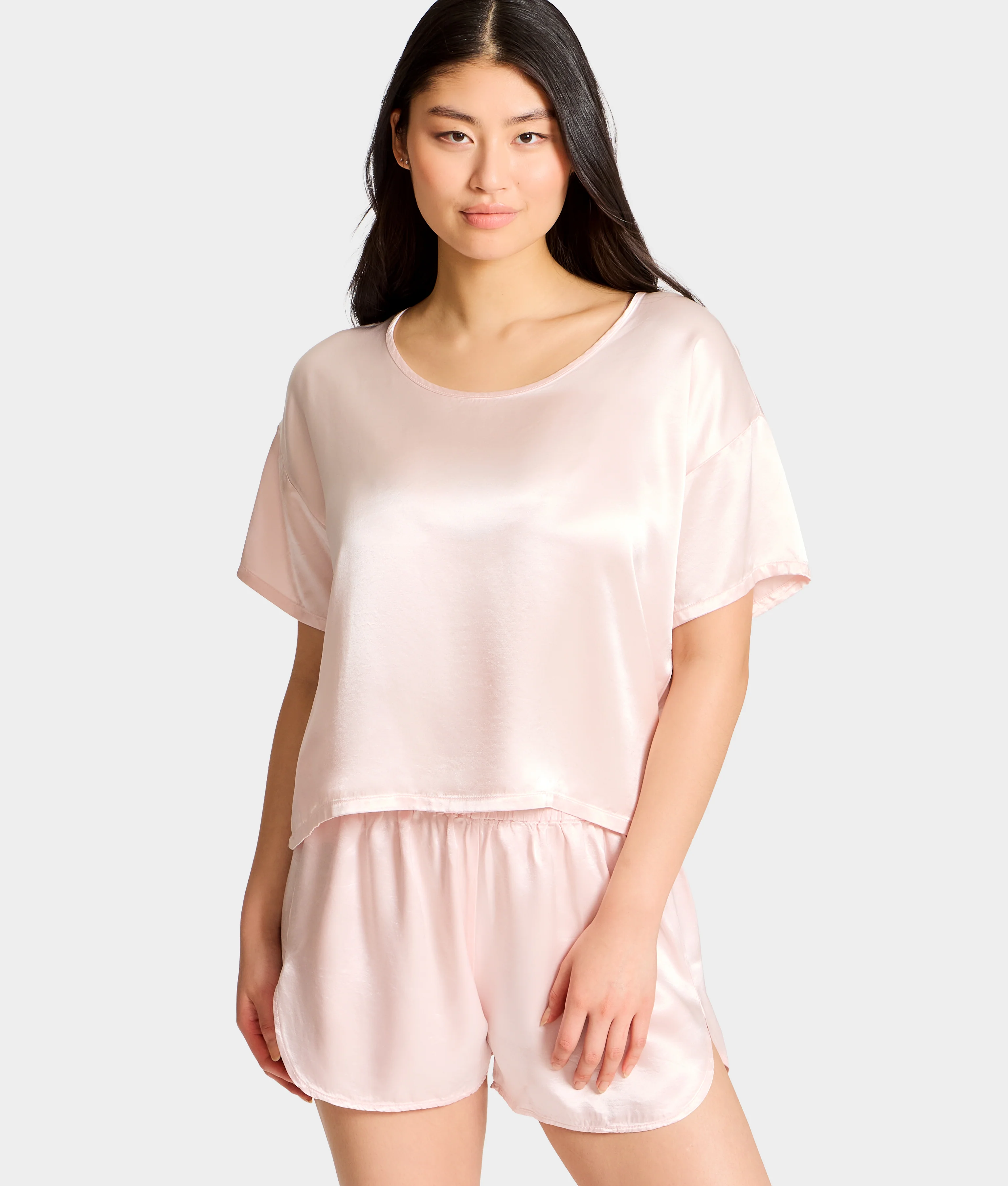 Brie Satin Short Sleeve Tee - Image 5