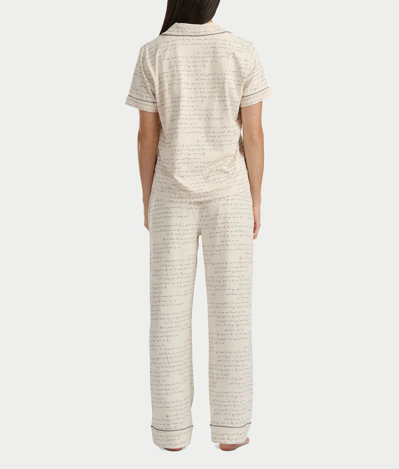 Brushed Jersey Knit Short Sleeve Top Pajama Set - Image 17