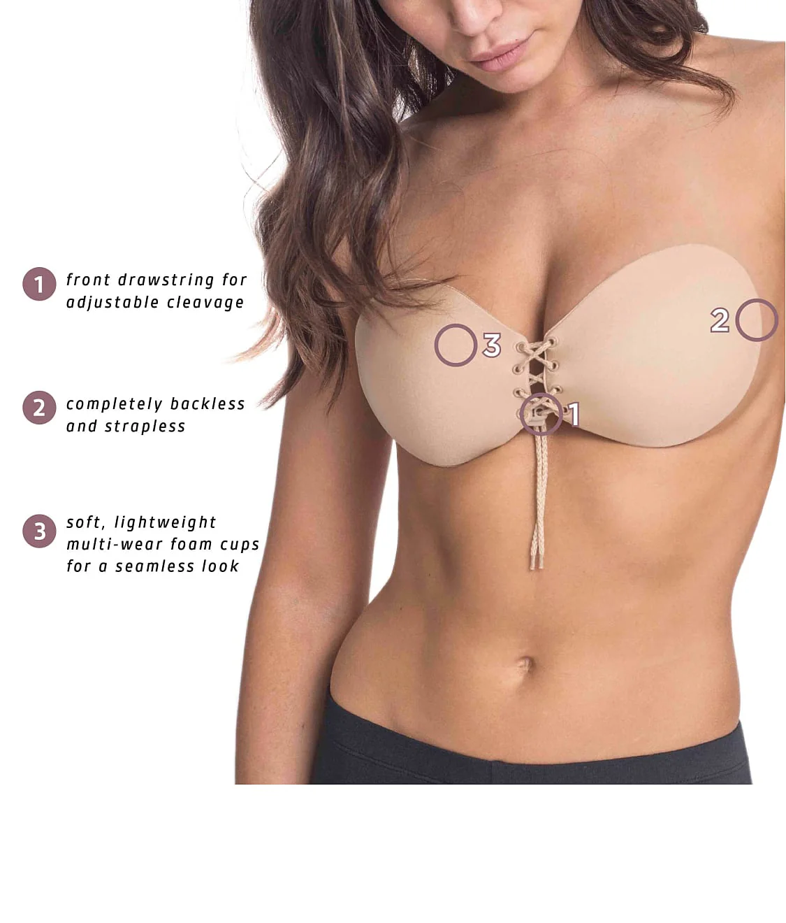 Lace-Up Adhesive Bra - Image 3