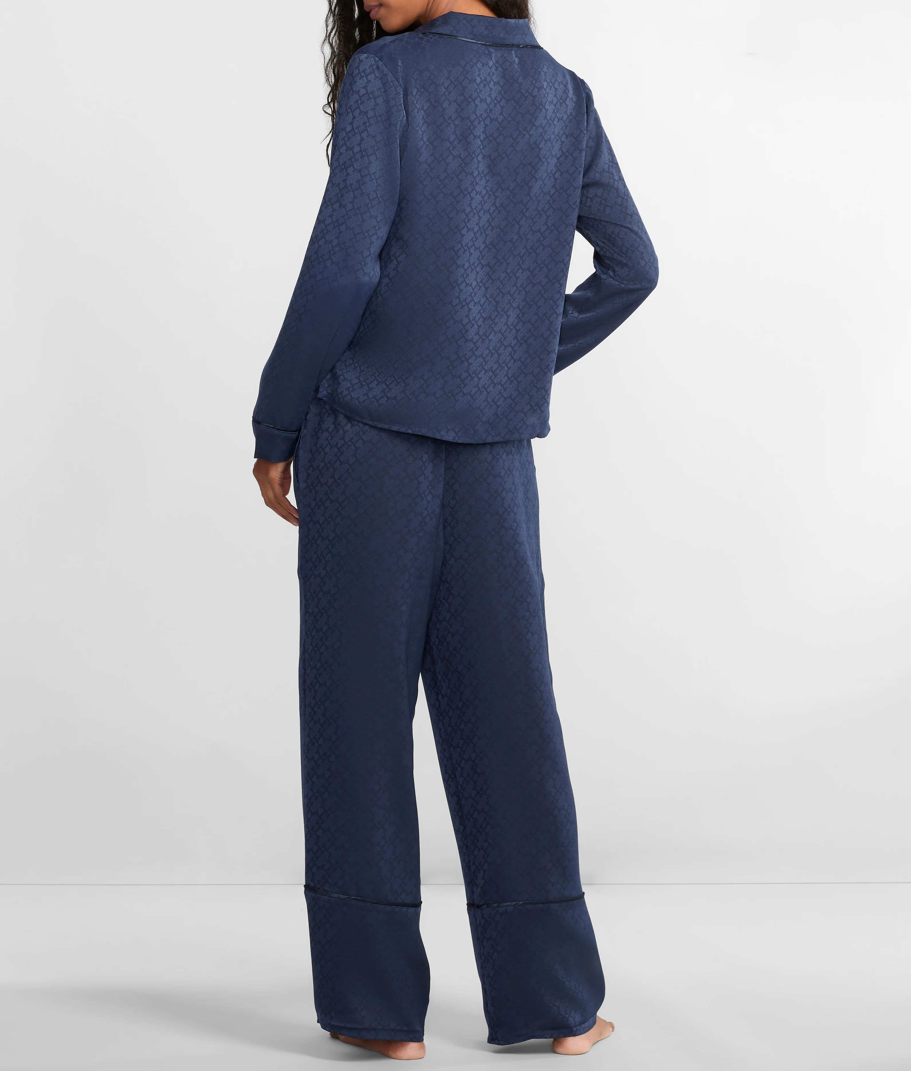 Notch Collar Woven Pajama Set - Image 3