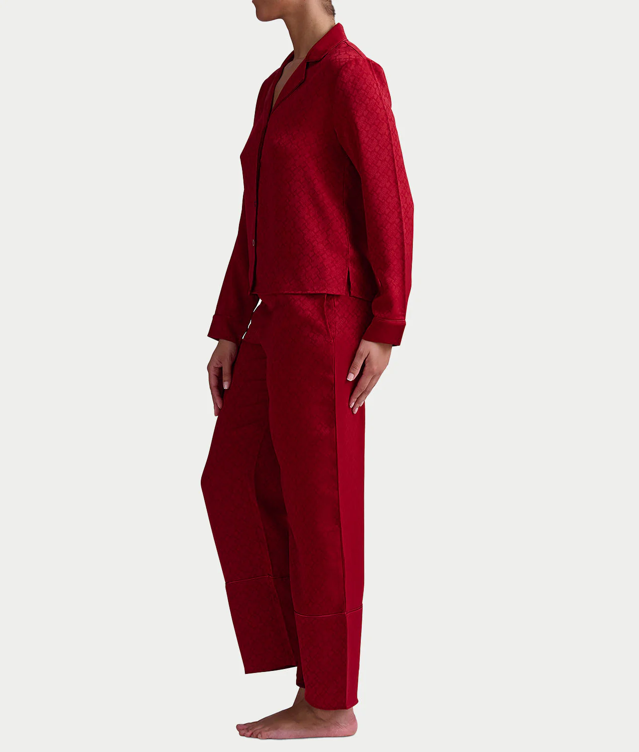 Notch Collar Woven Pajama Set - Image 7