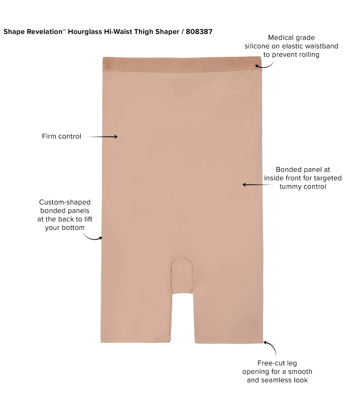 Shape Revelation Firm Control Hourglass High-Waist Thigh Shaper - Image 7